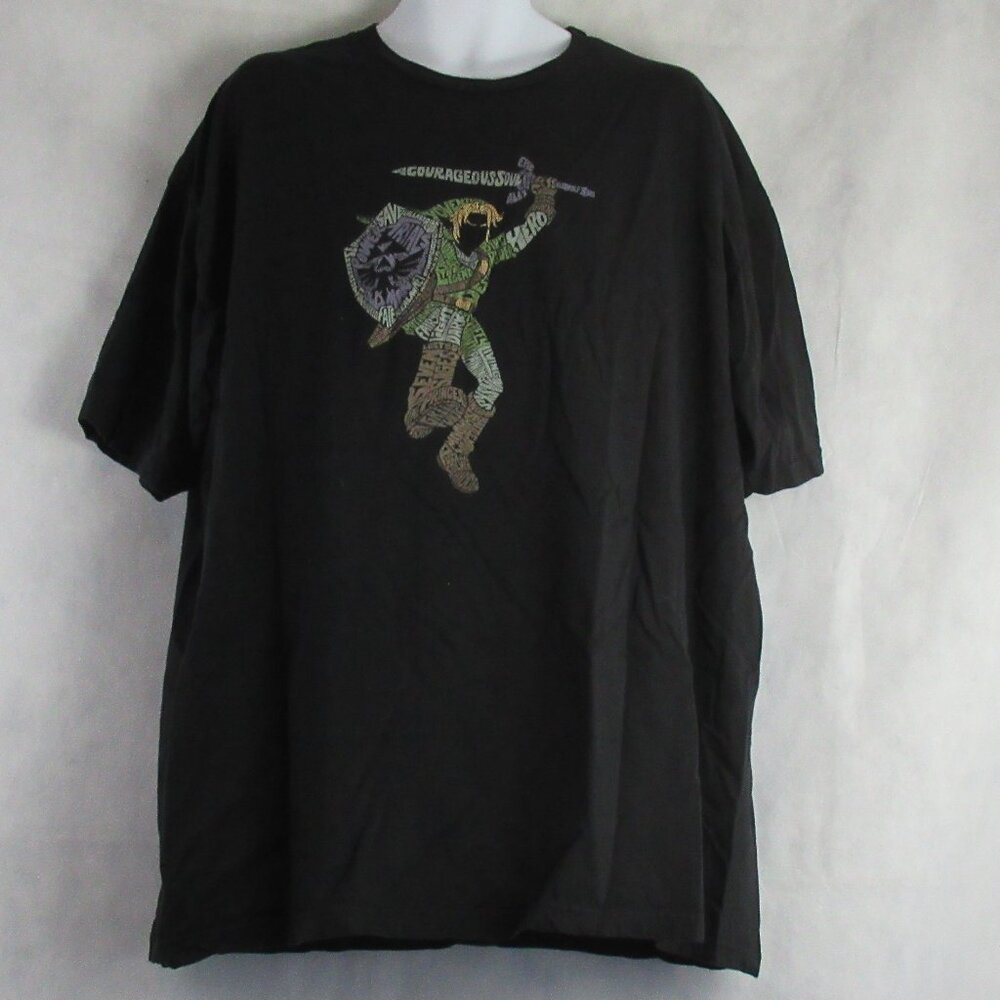 Loot Crate Men's Short Sleeve T-Shirt, Black Link Legend of Zelda Graphic, 3XL